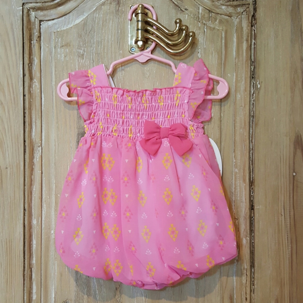 Bon-bebe Pink romper size 3-6 months NWT